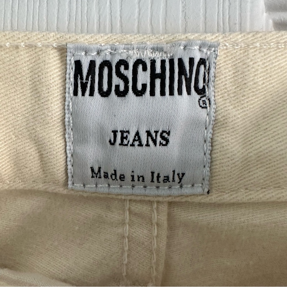 Size 32 Moschino Jeans Women’s Vintage Beige Straight Leg Pants Y2K Italy - Picture 7 of 9